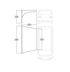Vango AirBeam Sky Canopy 2.5m -Fiama Camping Shop airbeam sky canopy for caravan motorhomes 25m3