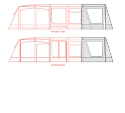 Outdoor Revolution Airedale 7.0SE / 9.0SE Front Porch Extension -Fiama Camping Shop airedale 7se 9se front porch extension floorplan 3