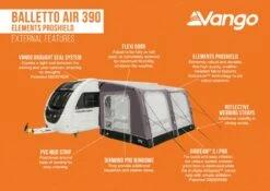 Vango Balletto Air 390 Elements ProShield 390 Awning -Fiama Camping Shop balletto air 390 eps