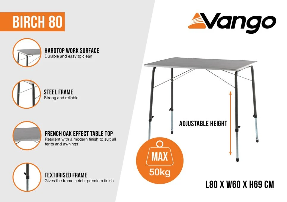 Vango Birch 80 Table 2 Vango Birch 80 Table - Image 2