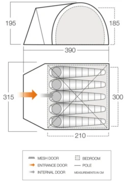 Vango Carron 500 Tent 8 Vango Carron 500 Tent -Fiama Camping Shop carron 500 dimensions image