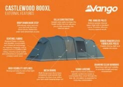 Vango Castlewood 800XL Tent Package -Fiama Camping Shop castlewood 800xl infographic