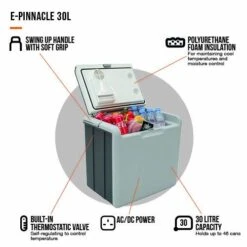 Vango E-Pinnacle 30L Cooler -Fiama Camping Shop e pinnacle 30l infographic lo