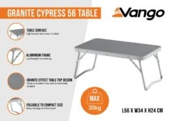 Vango Cypress 56 Camping Table -Fiama Camping Shop granite cypress 56 infographic medium