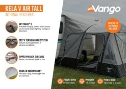 Vango Kela V Tall AirAway Drive Away Awning -Fiama Camping Shop kela v air tall2