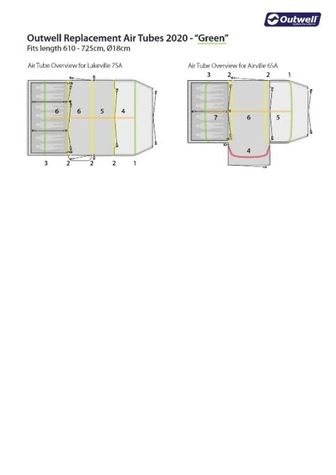 Outwell Air Repair Tube Green 610cm - 725cm 4 Outwell Air Repair Tube Green 610cm - 725cm - Image 4