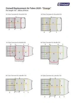 Outwell Air Repair Tube Orange 105cm - 200cm 11 Outwell Air Repair Tube Orange 105cm - 200cm -Fiama Camping Shop outwell tube kit orange