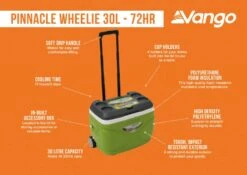 Vango Pinnacle 30L Wheelie Cooler -Fiama Camping Shop pinnnacle wheelie 30l 72hr hr medium