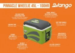Vango Pinnacle 45L Wheelie Cooler - 100 Hr -Fiama Camping Shop pinnnacle wheelie 45l 100hr