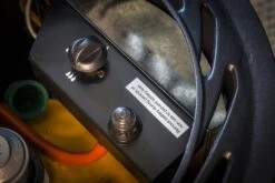 Provence 3kw Portable Gas Heater In Matt Black -Fiama Camping Shop provence lifestyle matt black controls close up img 3038