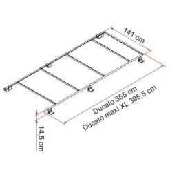 Fiamma Fiat Ducato Roof Rail -Fiama Camping Shop roof rail ducato